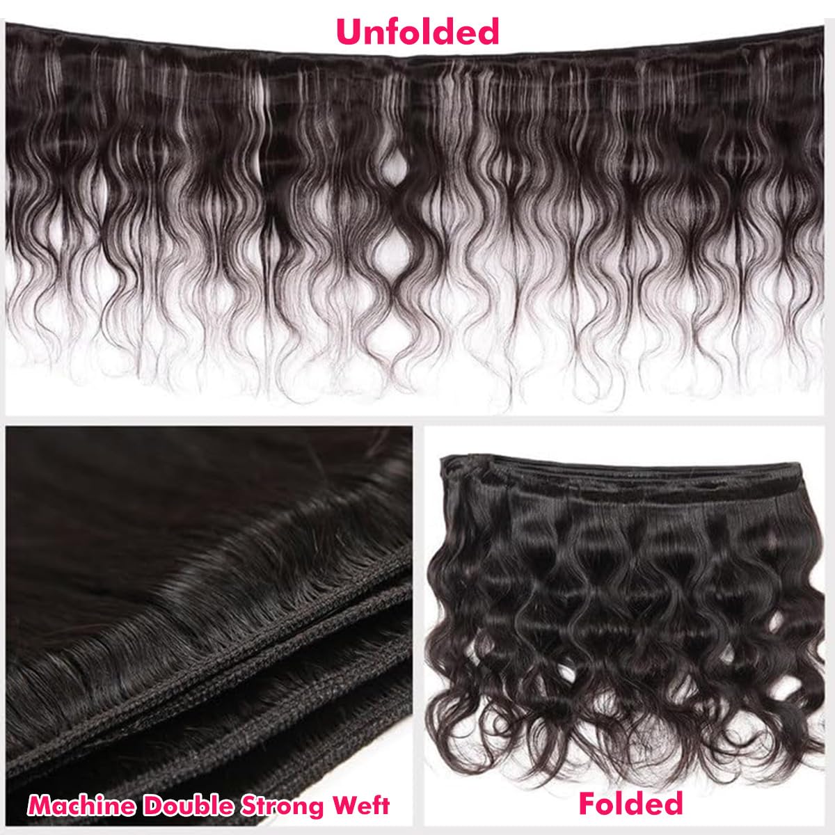Youngirl cabello humano, onda corporal 22 pulgadas, longitud adicional con caída suave