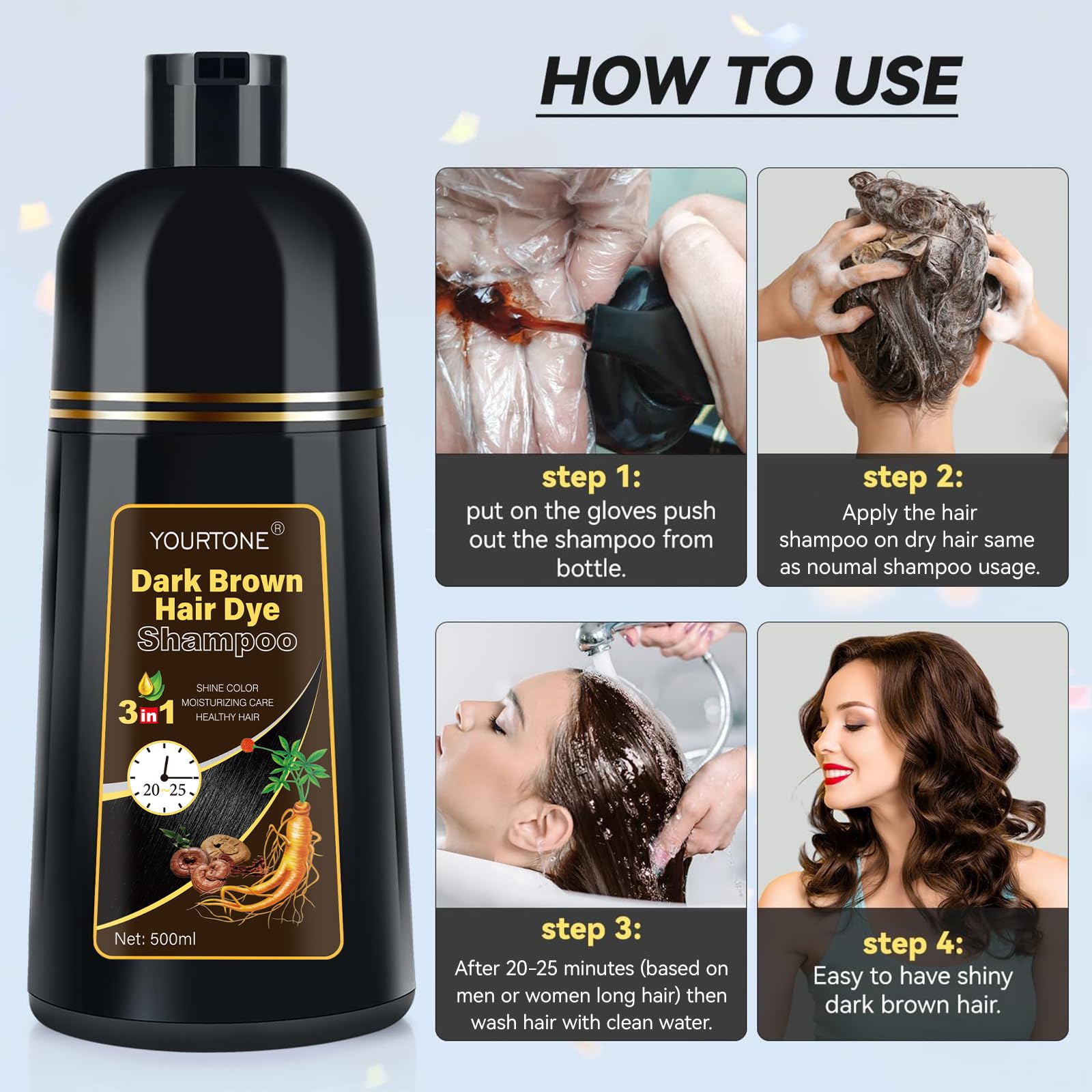 YOURTONE aplicación fácil en cabello seco sin pasos complicados