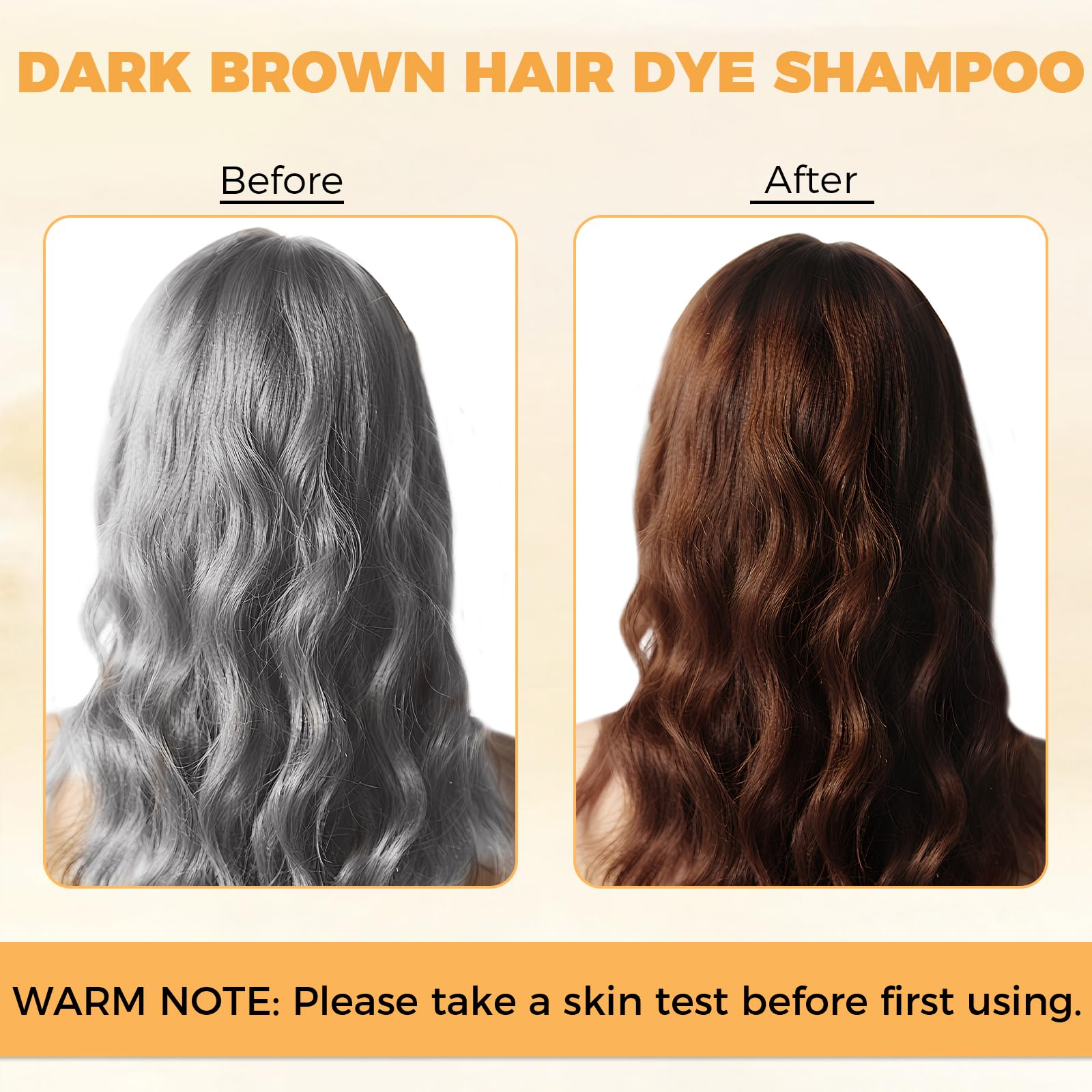 YOURTONE Champú color para cabello gris, manos con guantes aplicando sin cepillo.