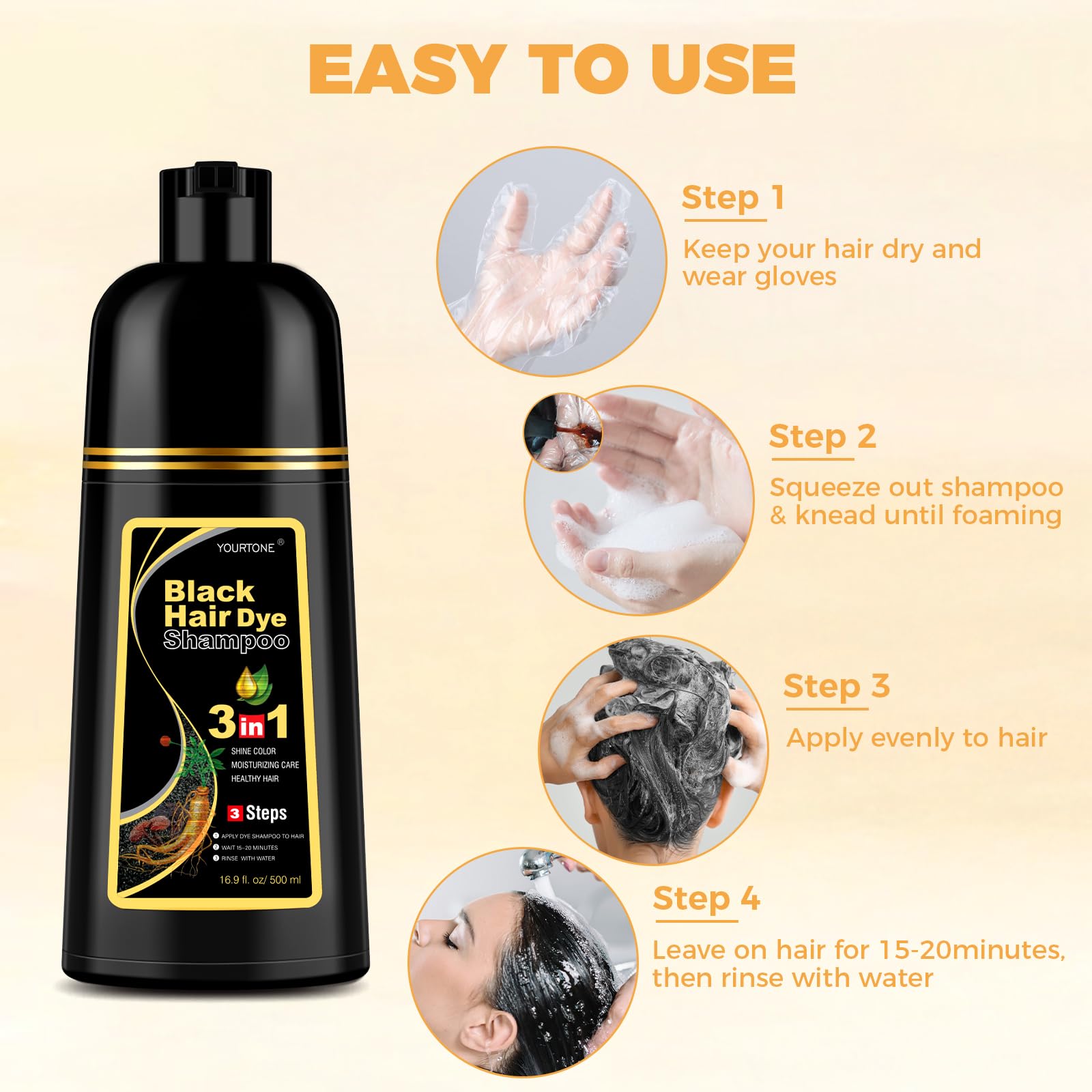 YOURTONE resultado natural cubre canas sin manchas y deja el cabello suave