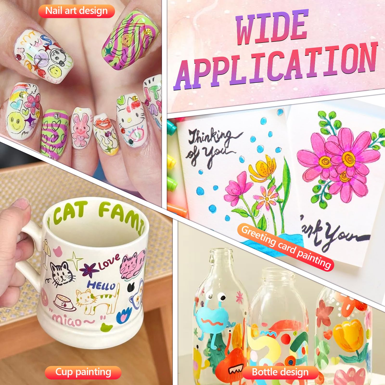 Colores variados: 12 tonos para crear diseños únicos en uñas.