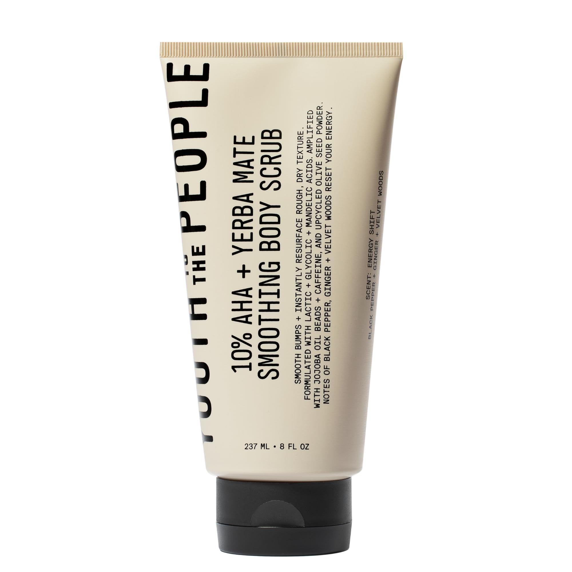 Youth To The People exfoliante corporal frasco con 10% AHA para piel suave.