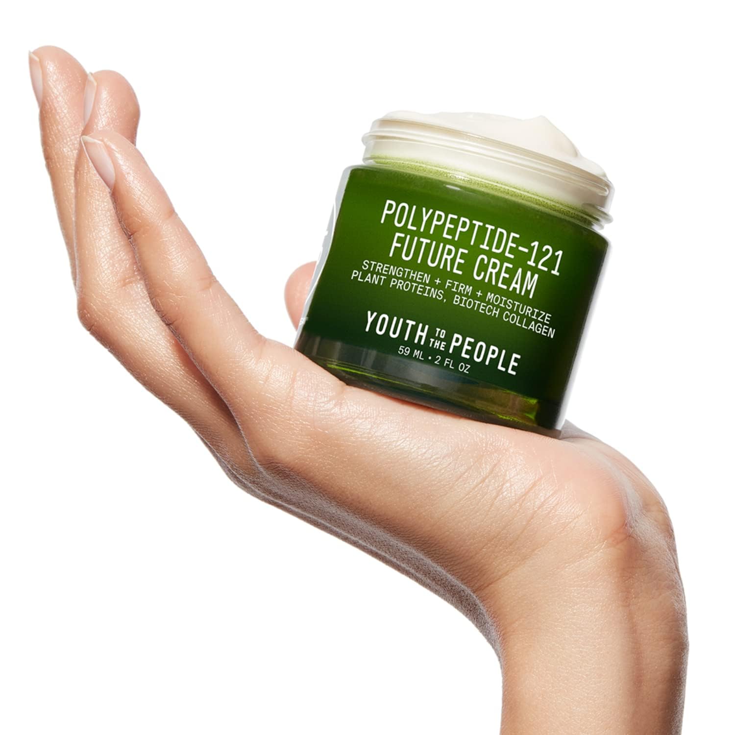 Youth To The People 121-Polypeptide Future Cream fortalece la barrera de humedad de la piel.