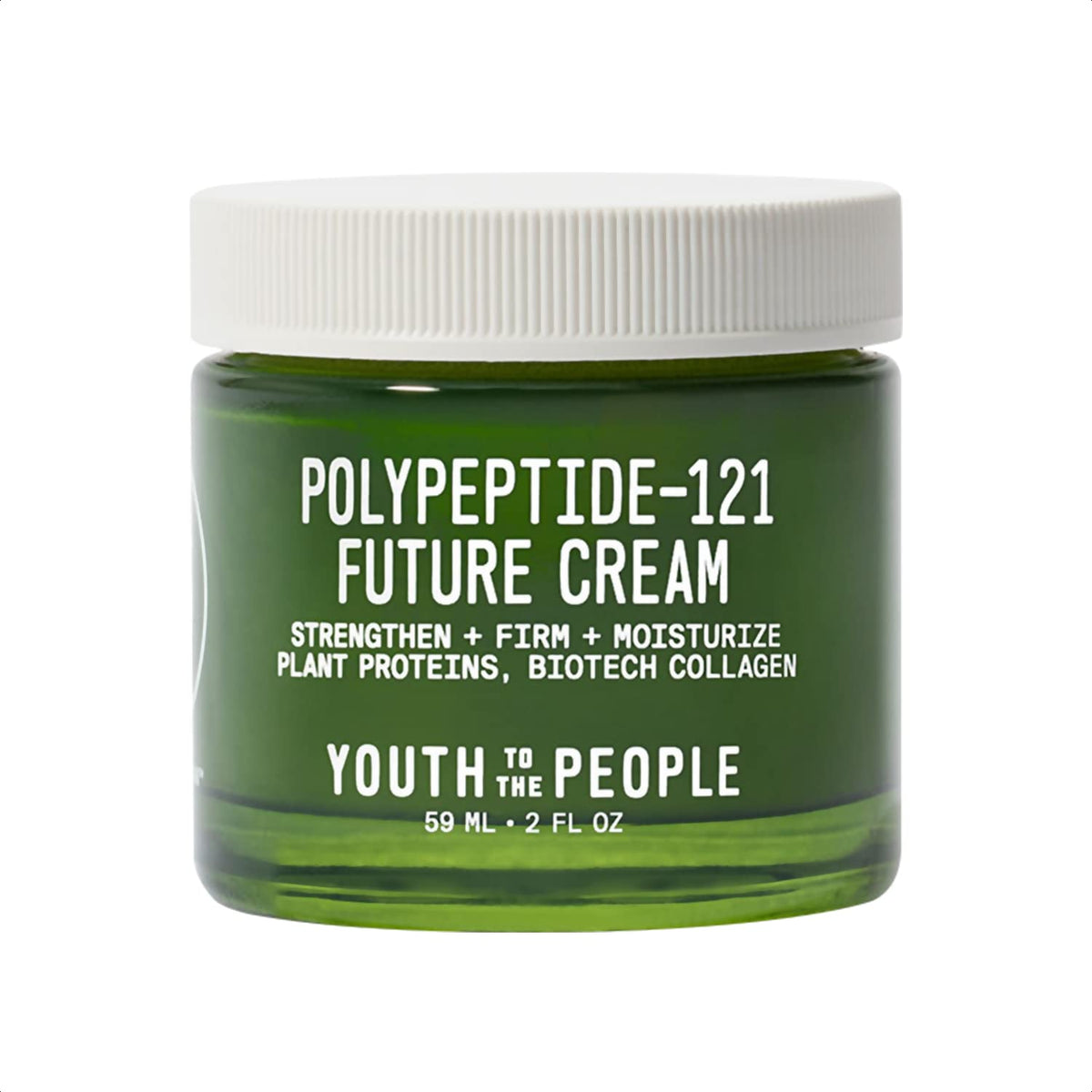 Youth To The People 121-Polypeptide Future Cream en envase, hidratación de 24 horas.