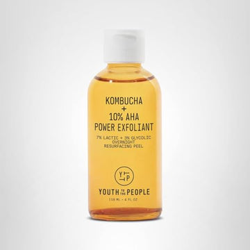 Uso nocturno recomendado y protección solar diaria para Youth To The People Kombucha 10% AHA.