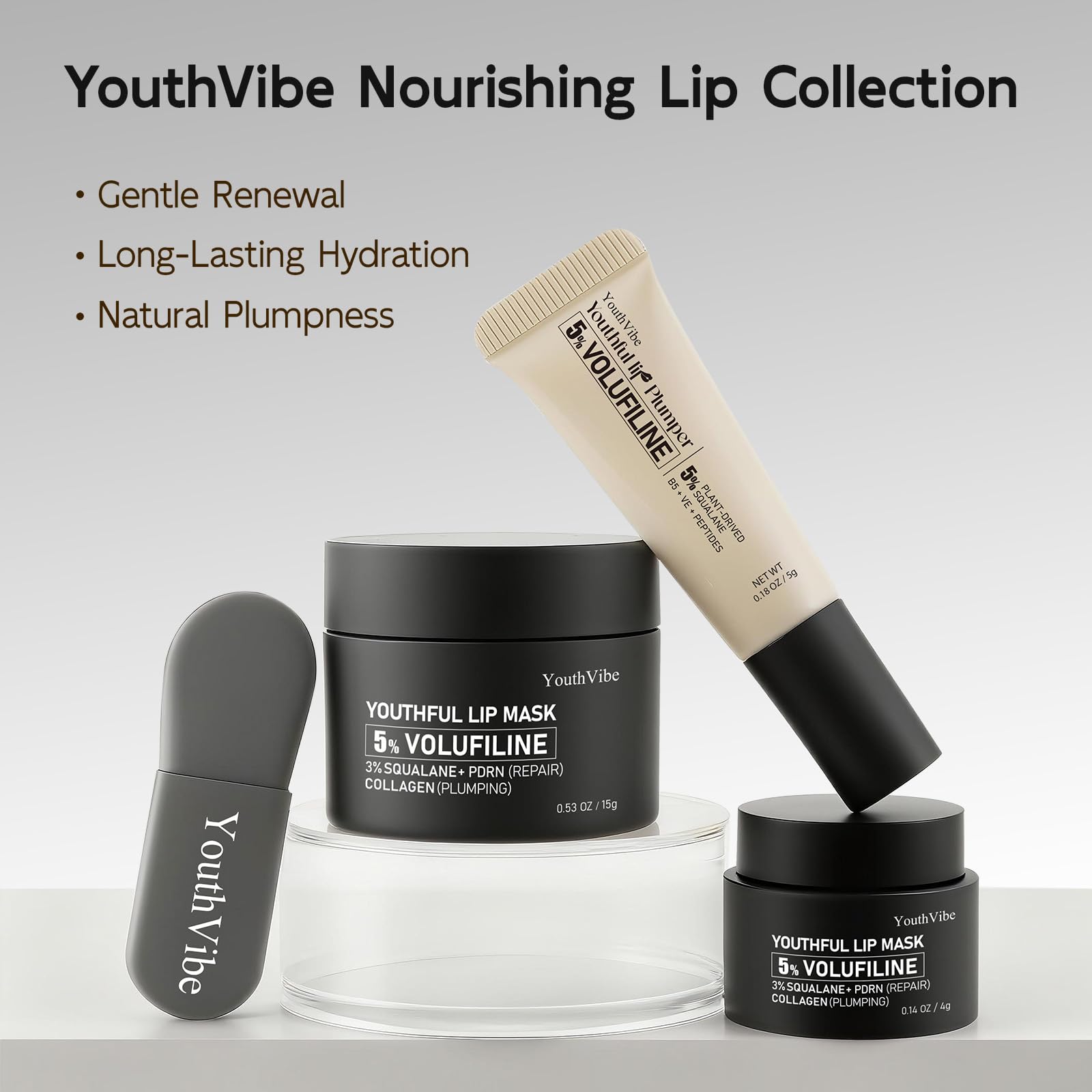 YouthVibe brillo labios aumentador de volumen; acabado luminoso para el día.