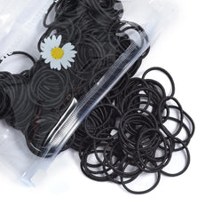 Gomas elásticas Youxuan negras en paquete de 100 para peinados rápidos.