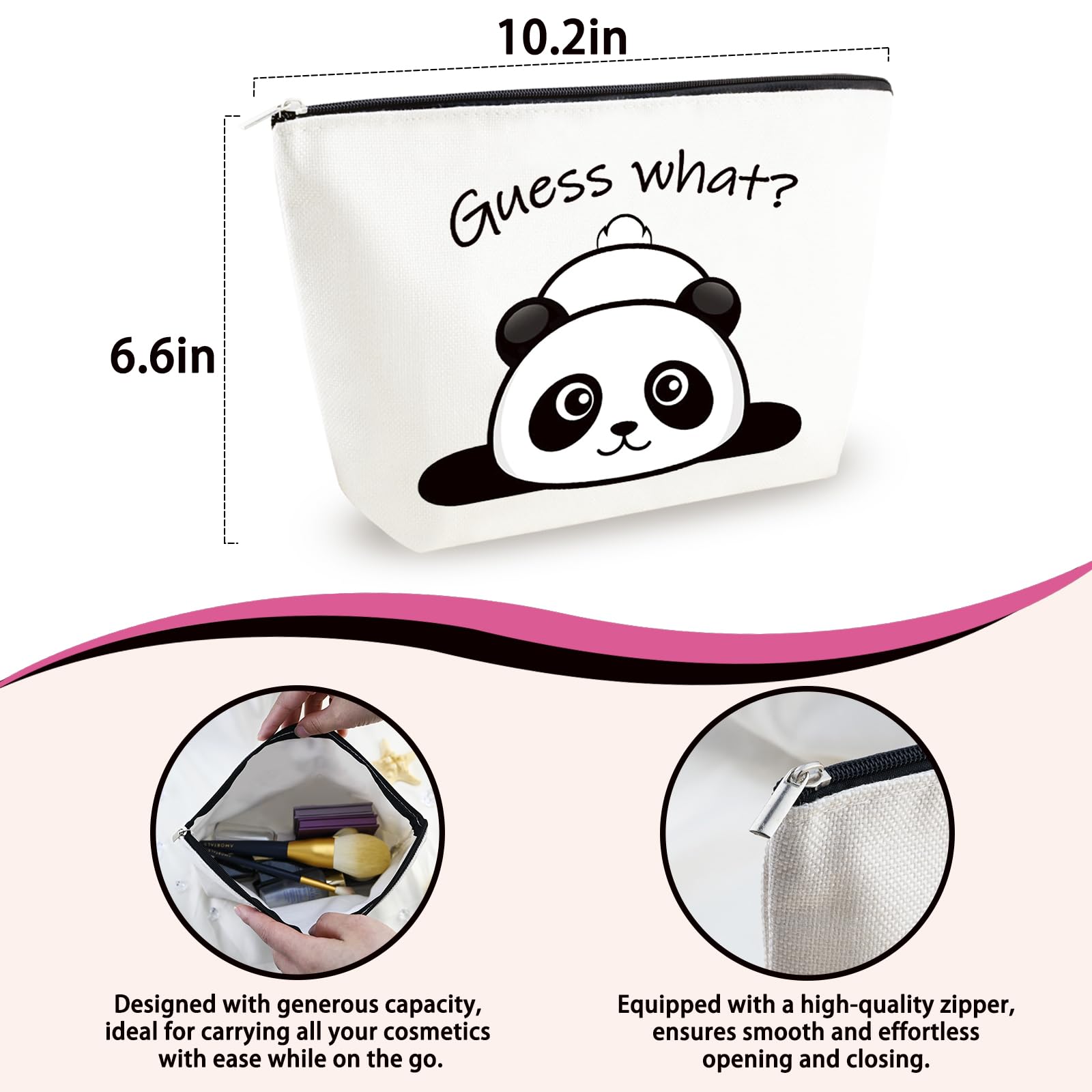 Panda Yoxiumi bolsa maquillaje portátil, organizador de viaje práctico