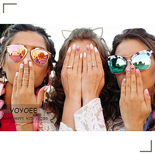 YoYoee uñas postizas para fiestas, diseño brillante.