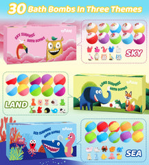 YoYokay bombas de baño para niños con juguetes tierra, ideal para despertar la imaginación.