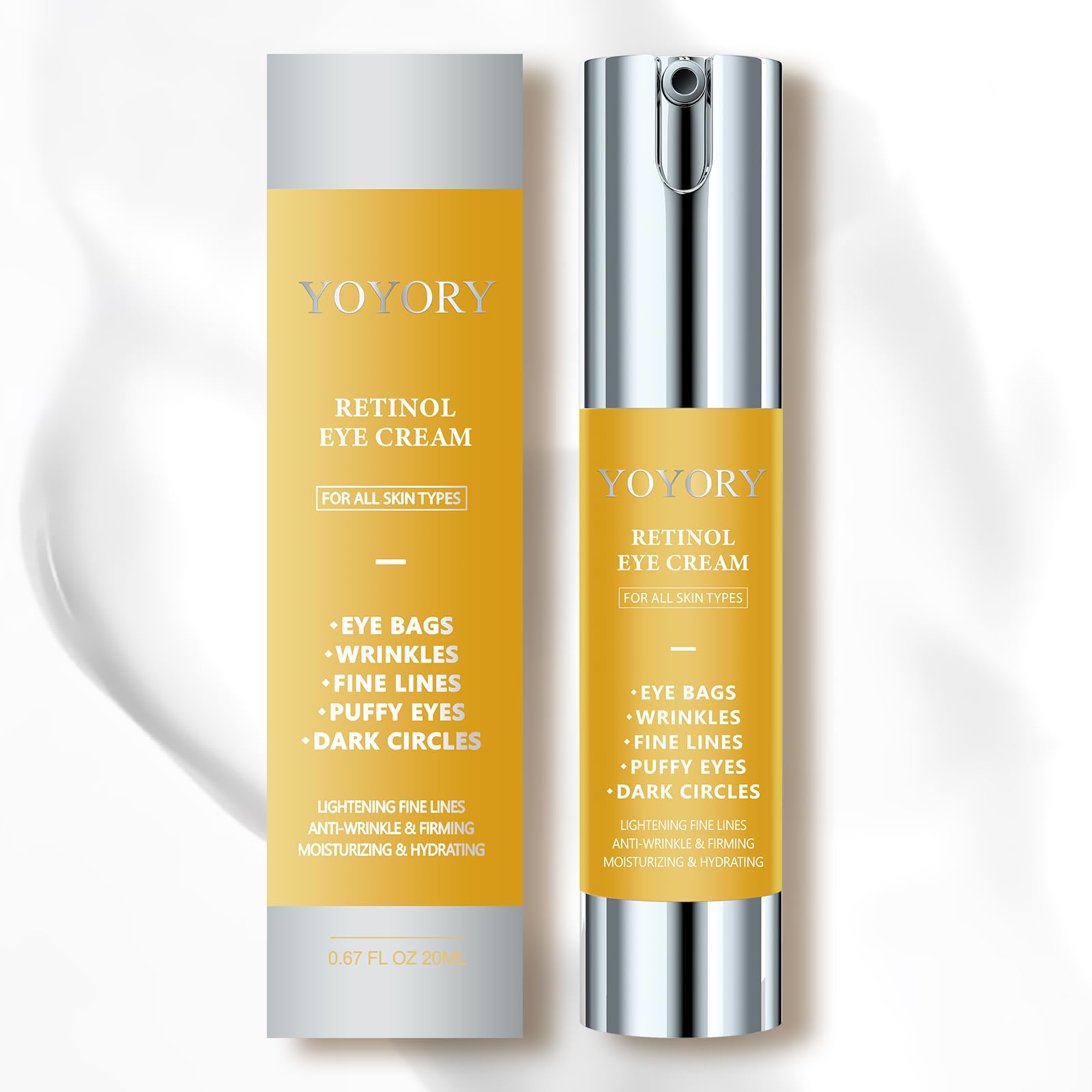 YOYORY Crema de Ojos Retinol con Aplicador Frío deshincha bolsas de forma suave