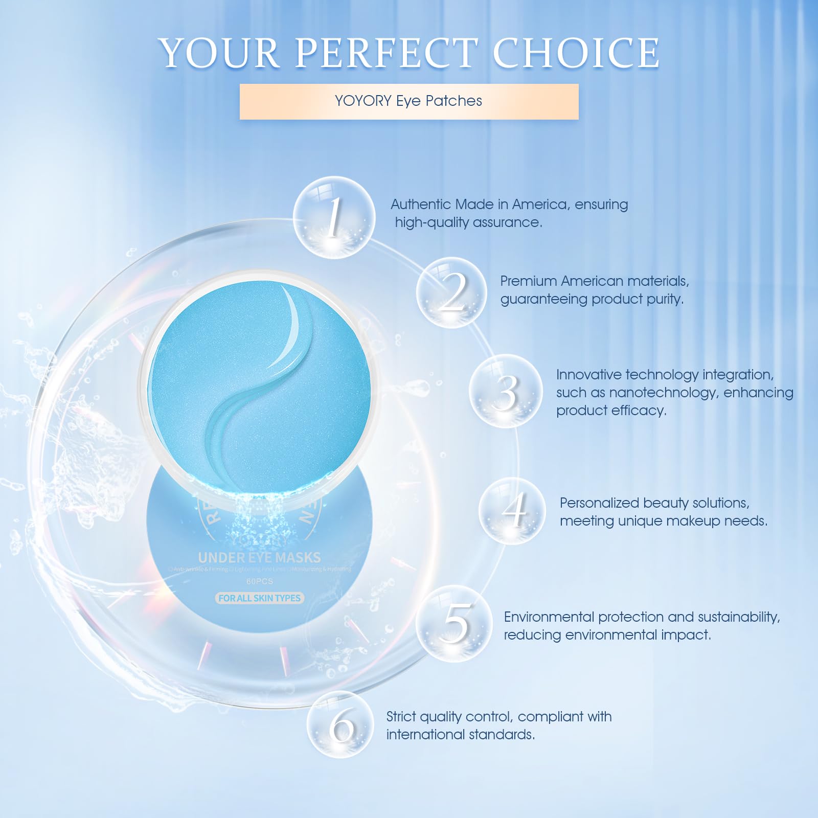 YOYORY parche ocular, textura gel suave y refrescante para ojos cansados