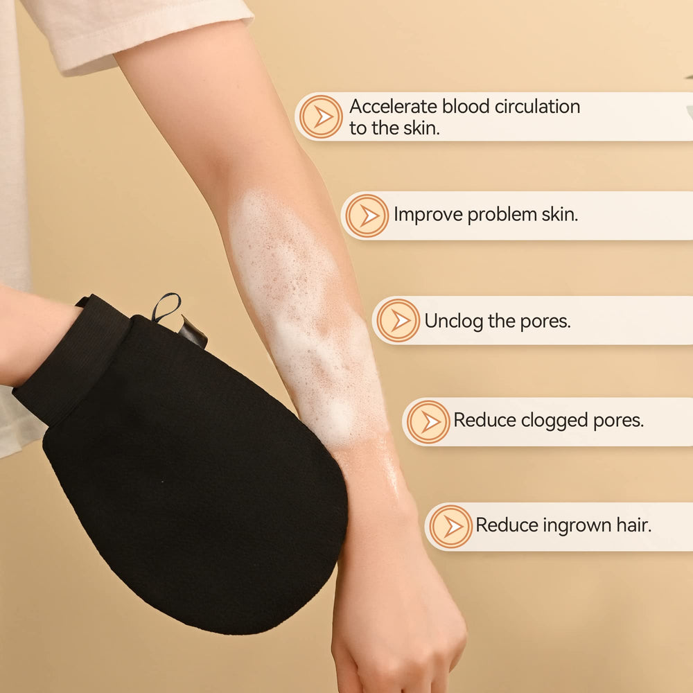 Textura suave de los guantes YPNZXQDX para exfoliar sin irritar.