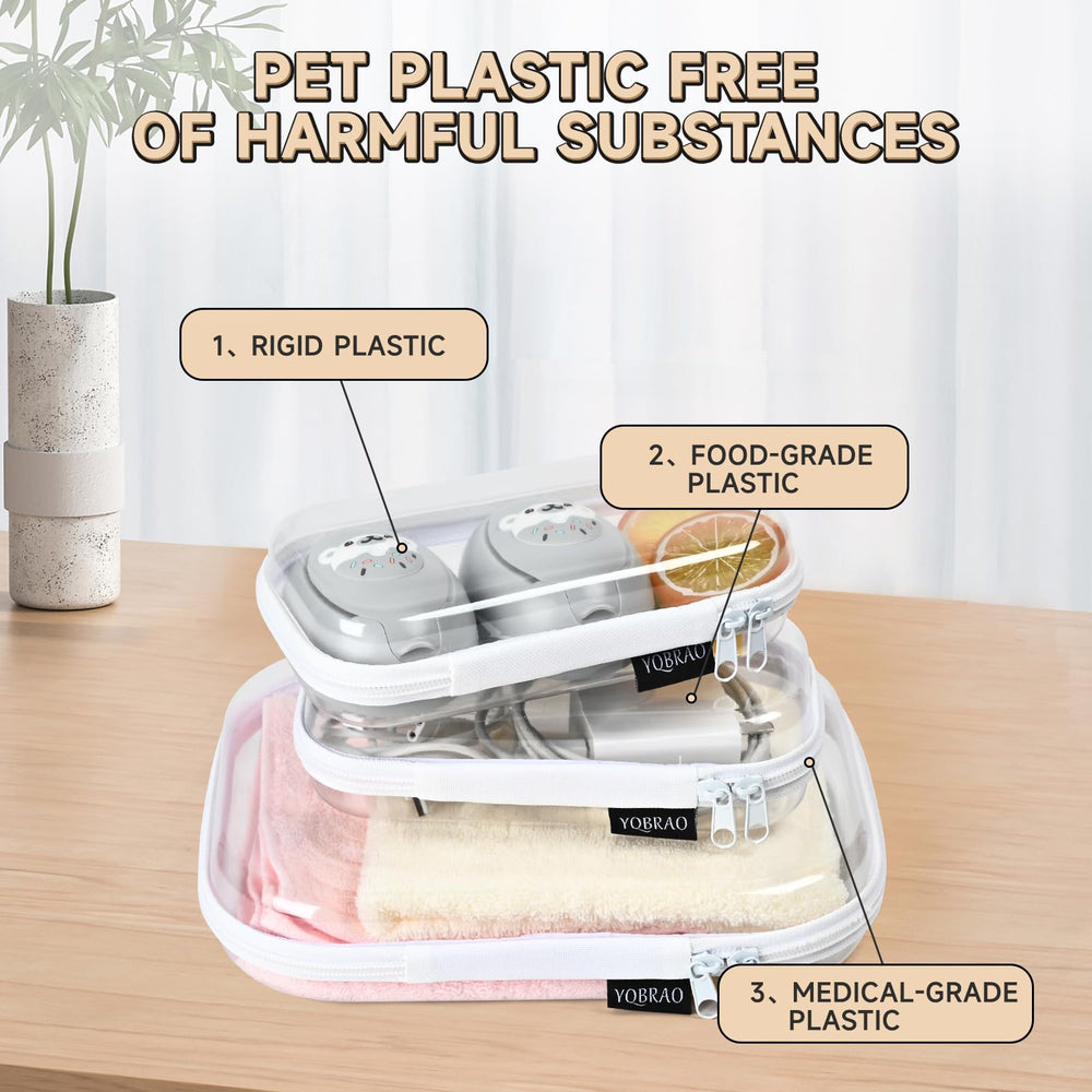YQBRAO caja transparente impermeable para cosméticos, ideal para viajes.