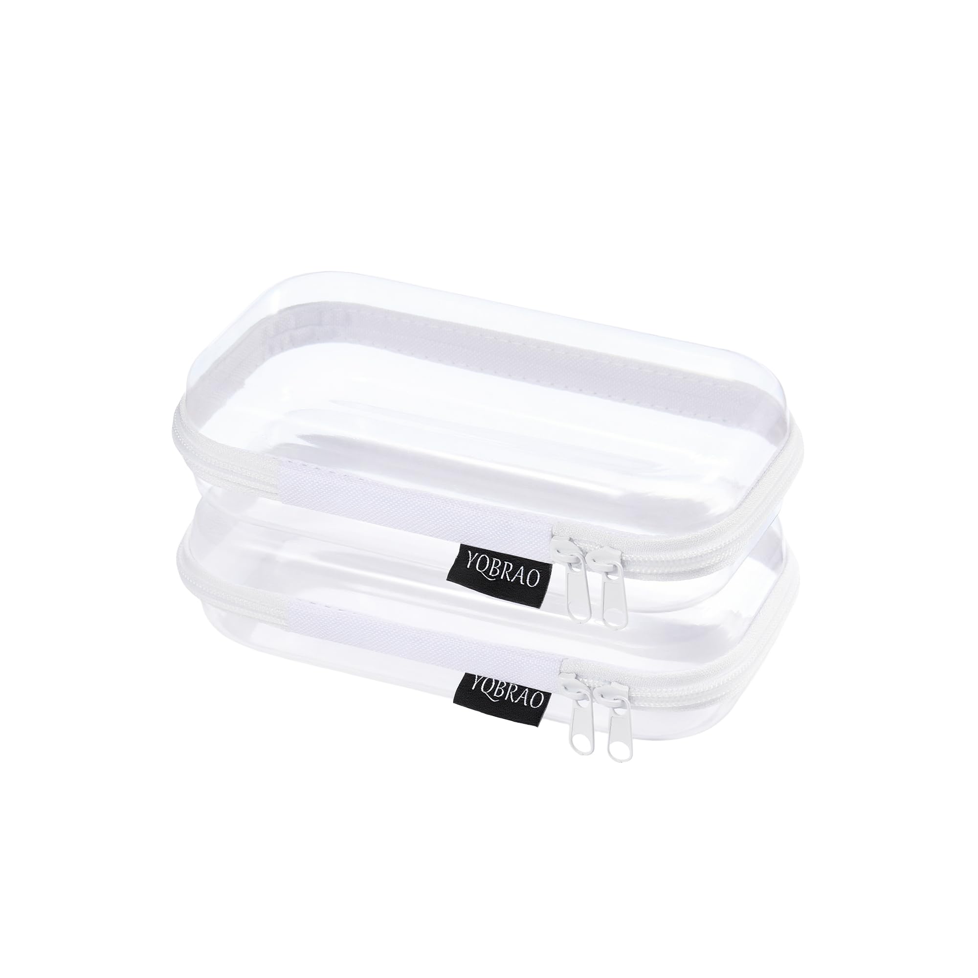 YQBRAO set de 2 estuches duros transparentes con cremallera para organización eficiente