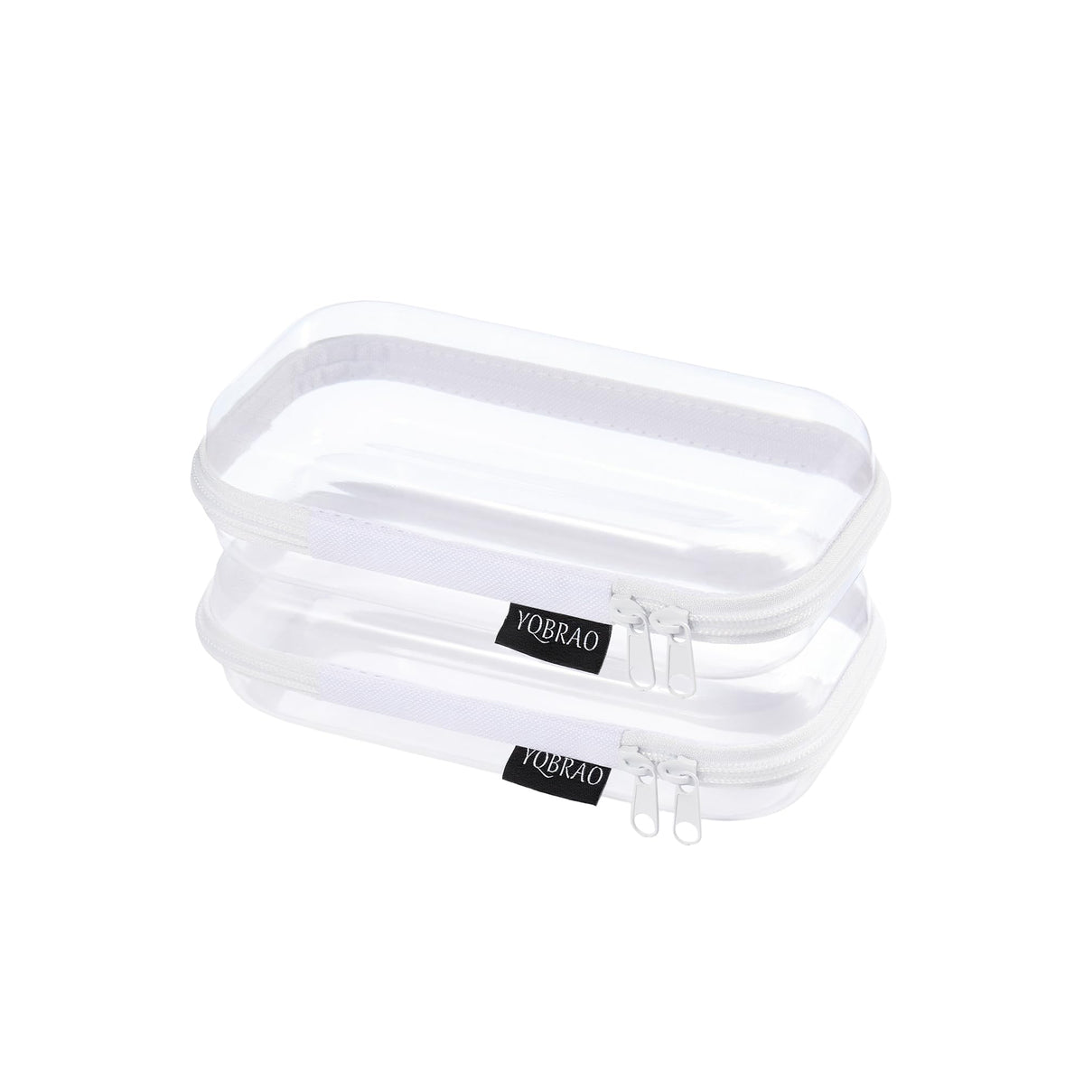 YQBRAO set de 2 estuches duros transparentes con cremallera para organización eficiente