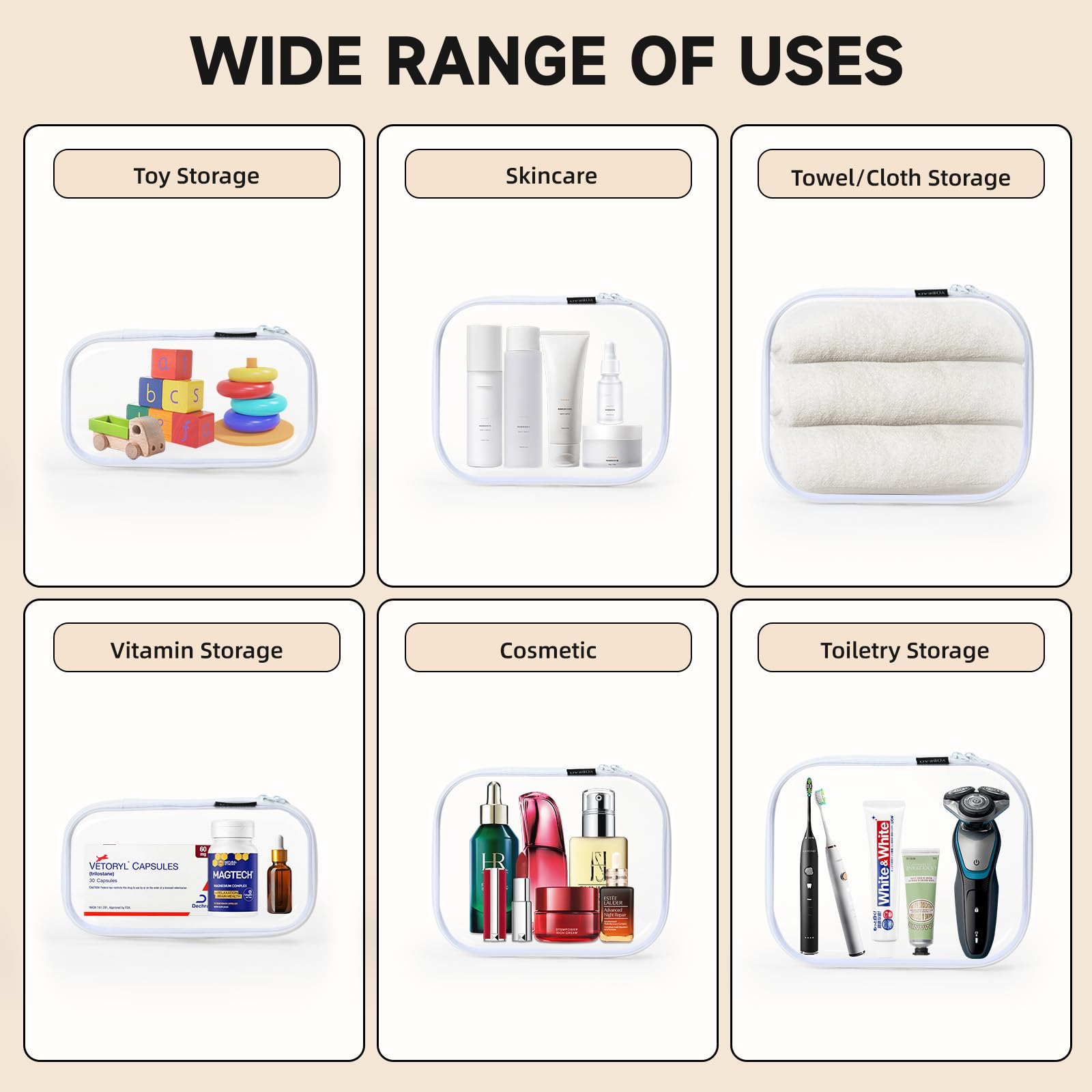 Uso doméstico para juguetes, maquillaje y artículos de viaje con YQBRAO.
