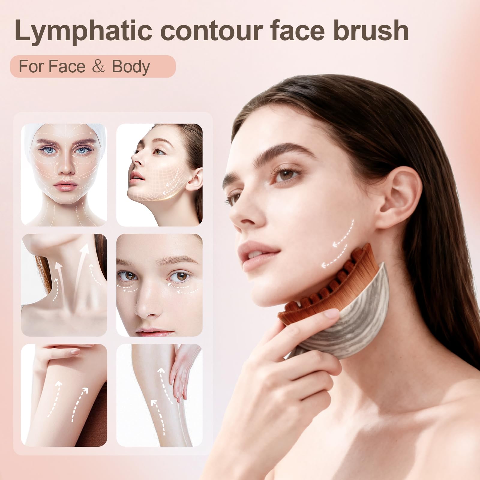 Cepillo linfático facial de Yqzjjjust, cerdas suaves y duraderas para definir el contorno
