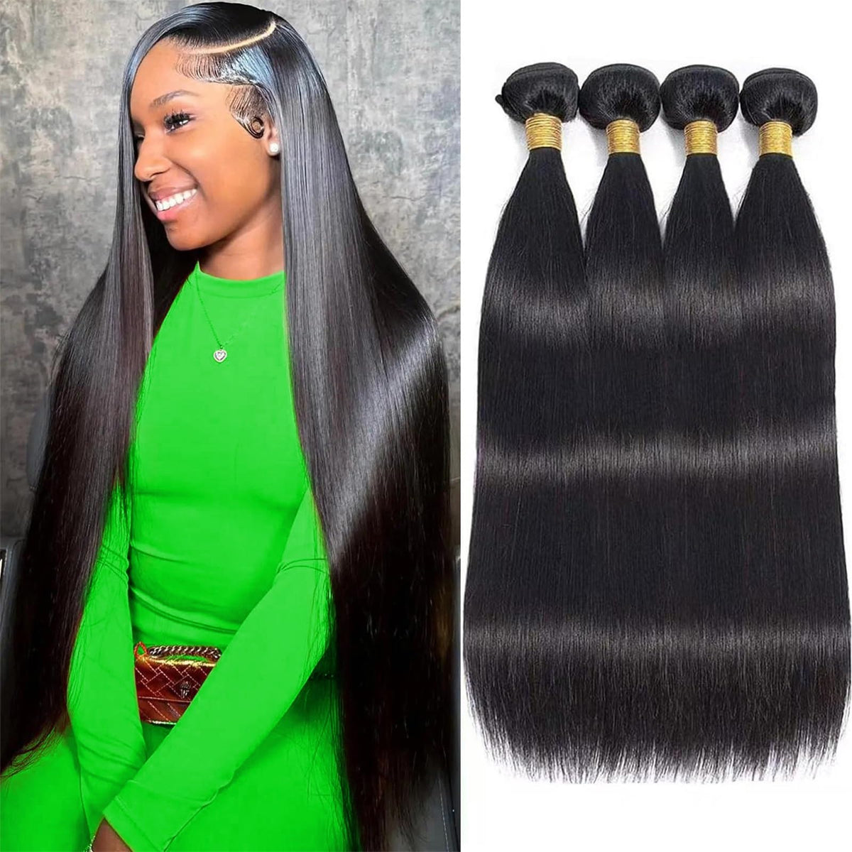 Ysivonu mechas de cabello liso de 18 pulgadas con brillo natural para looks duraderos