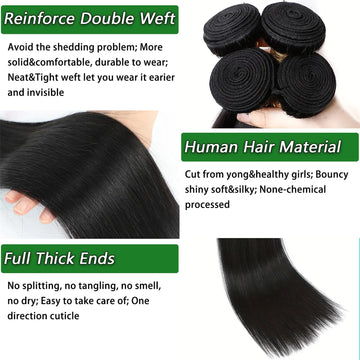 Ysivonu mechas de cabello liso de 20 pulgadas para mayor densidad y estilo