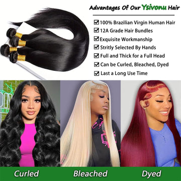 Ysivonu mechas de cabello liso de 22 pulgadas para mezcla suave con tu peinado