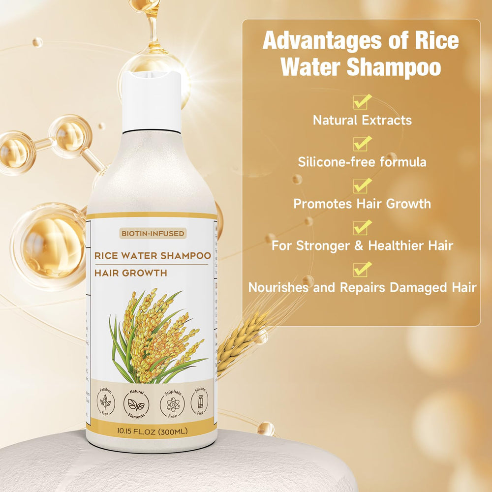 YSKWA Champú Agua de Arroz, masaje suave para absorción