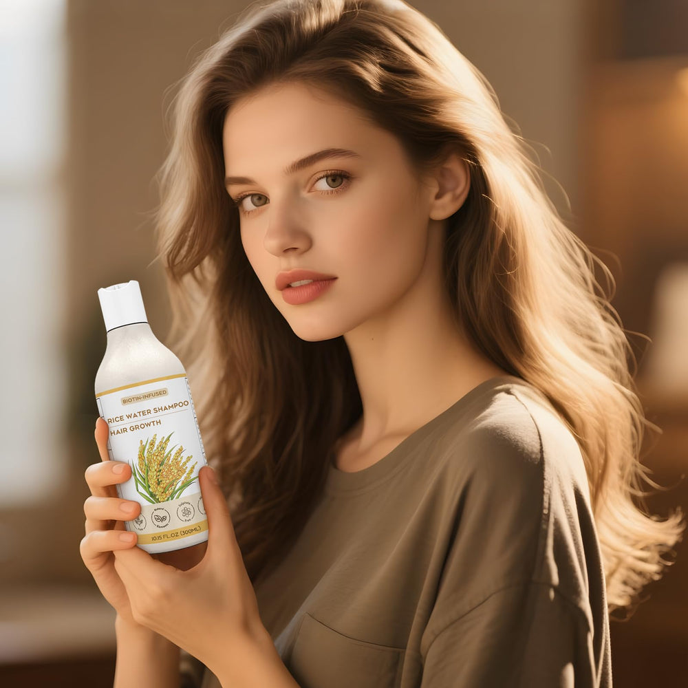 YSKWA Champú Agua de Arroz, cabello con brillo natural