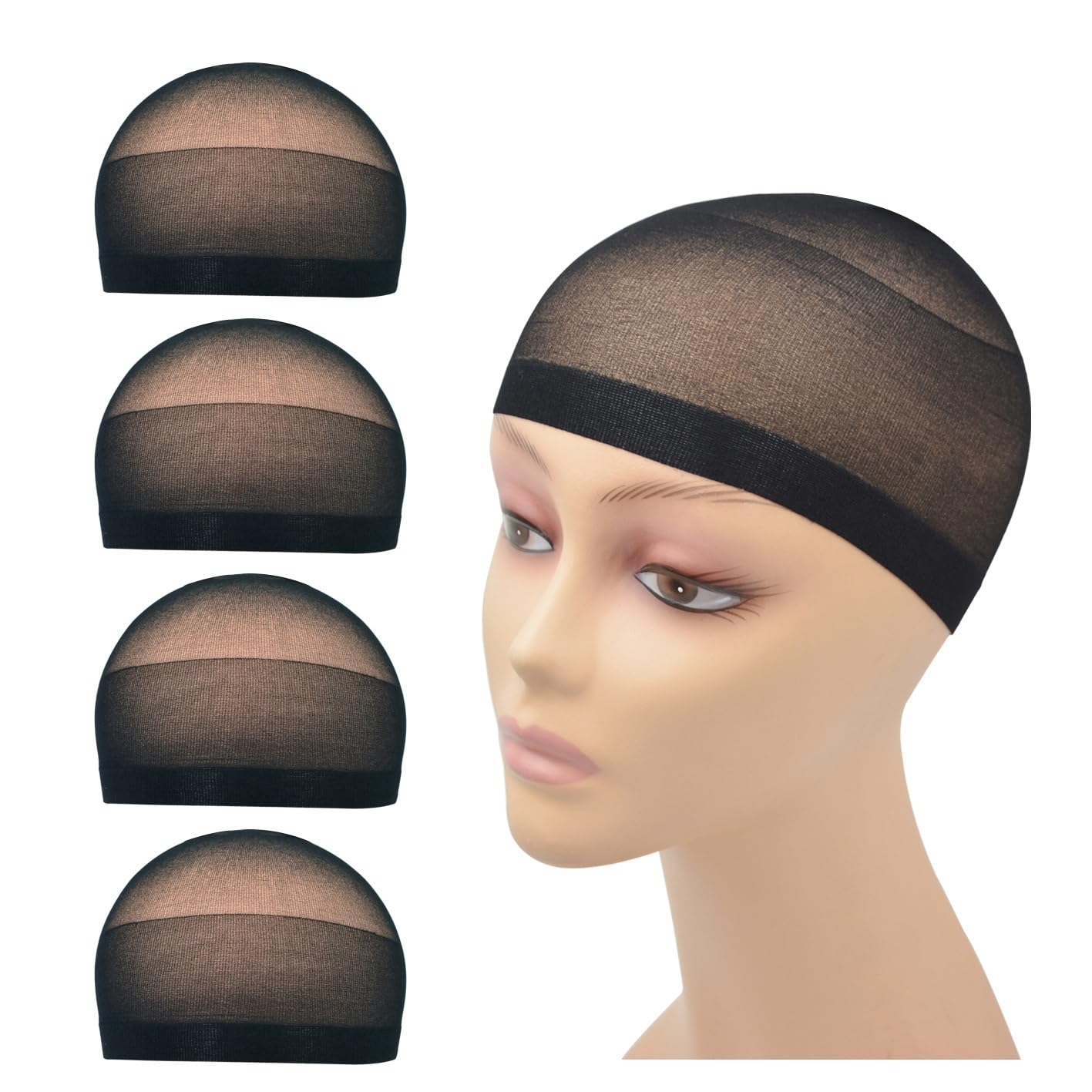 Gorra para pelucas elasticas negras YTBYT, mantiene el cabello en su lugar