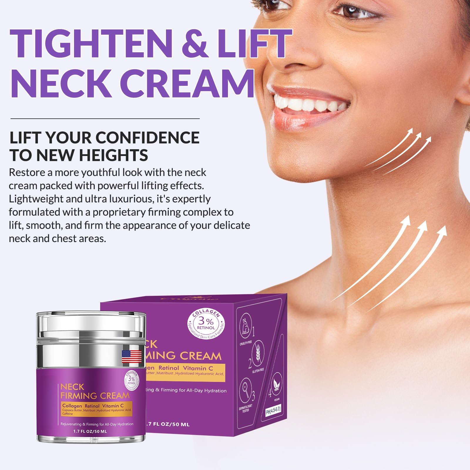 YTDB crema cuello con ácido hialuronico, hidratación duradera.