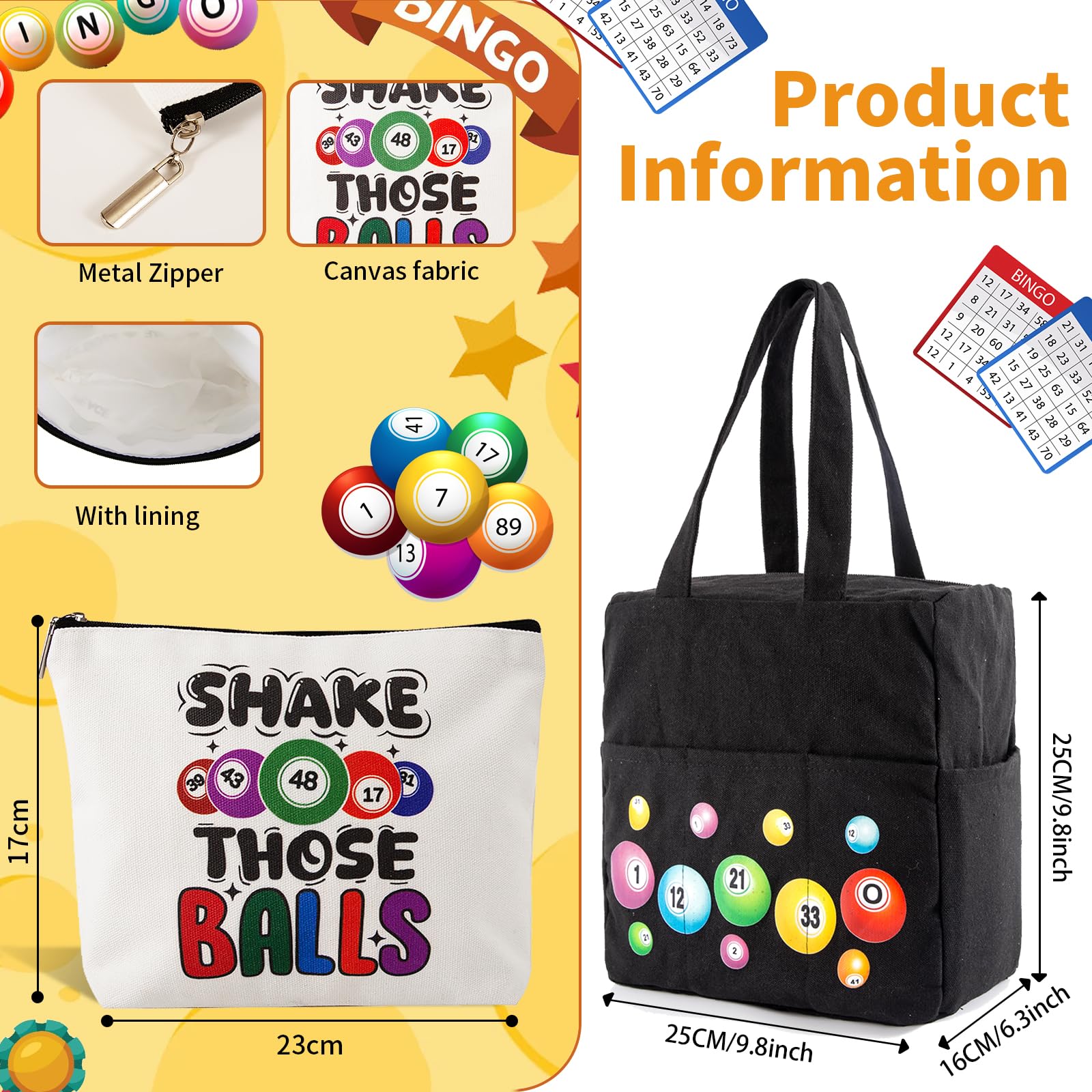 Bolsa bingo multiuso YTDYQFLZH para cosméticos y accesorios.