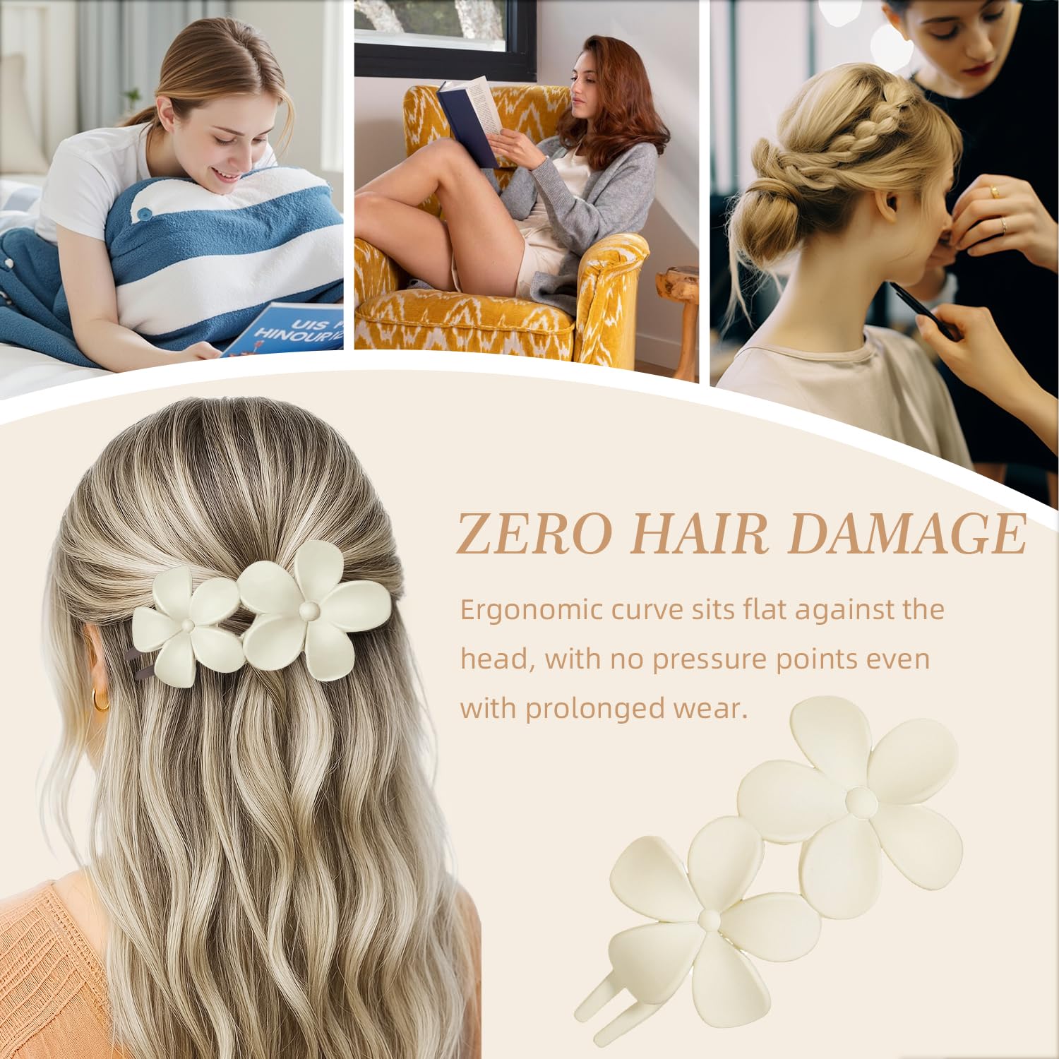 Garra plana floral YTQDSS con acabado mate para estilo duradero.