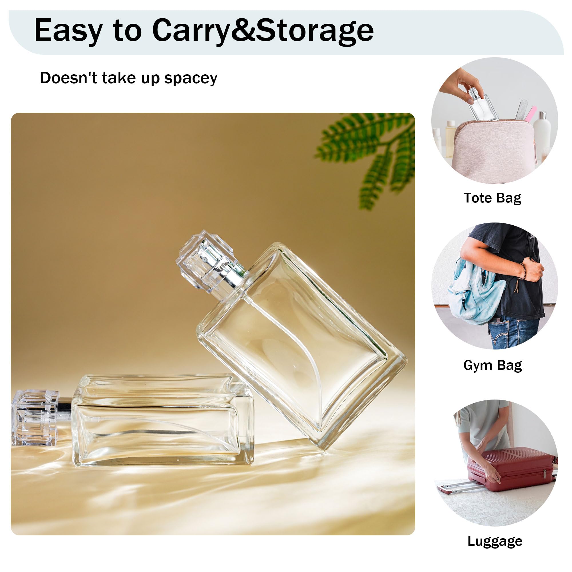 Frascos Yu Feng de vidrio claro, diseño rectangular para fragancias caseras