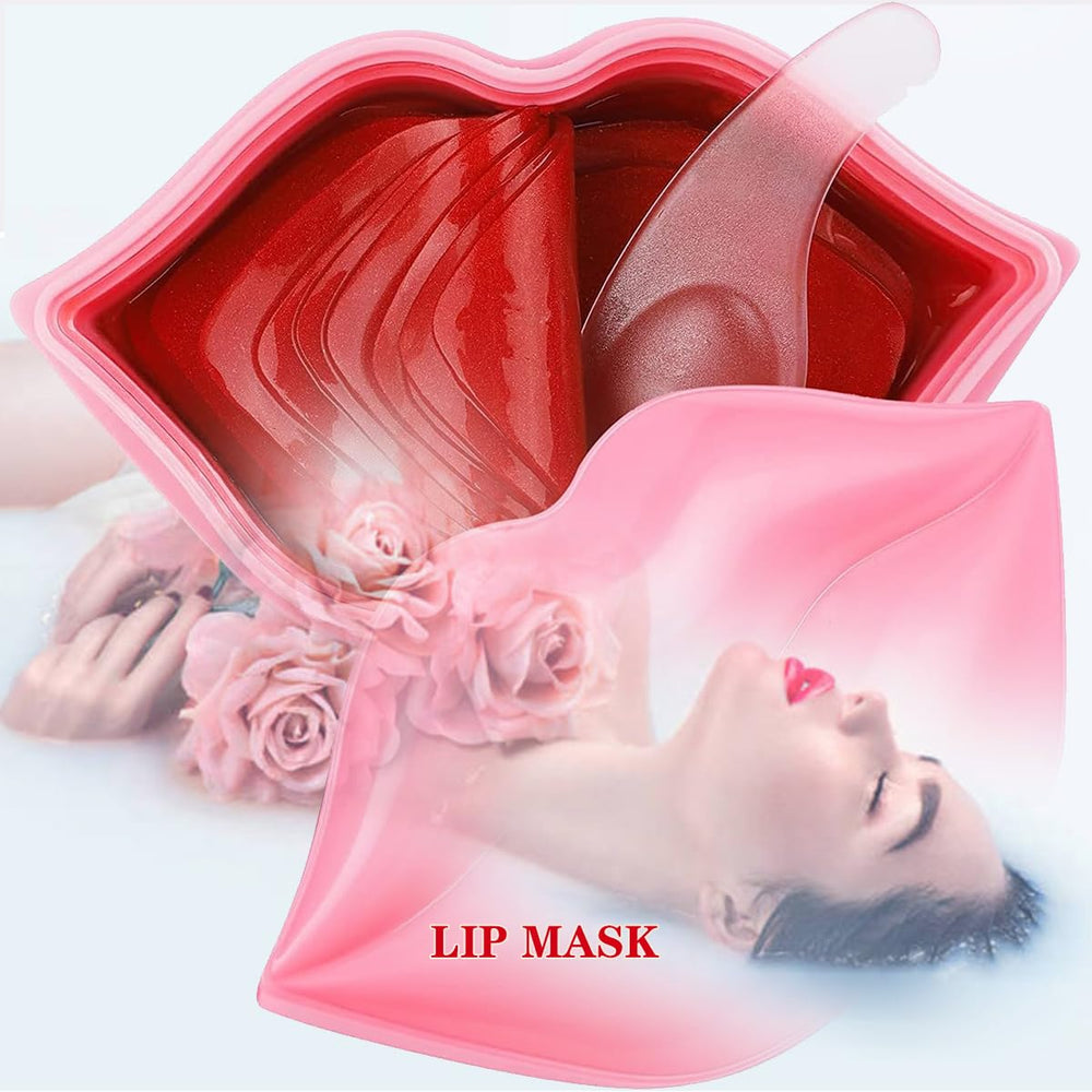 Yuehao hidrata intensamente los labios con mascarilla de colágeno.