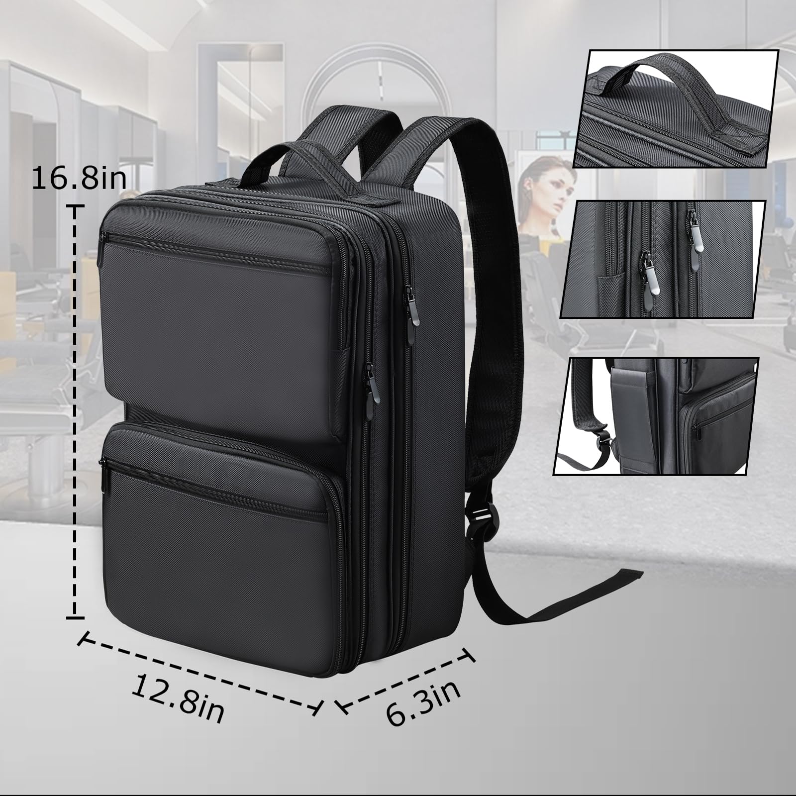 Bolsa Yueieoun tamaño compacto: ideal para barberos itinerantes y visitas a domicilio.
