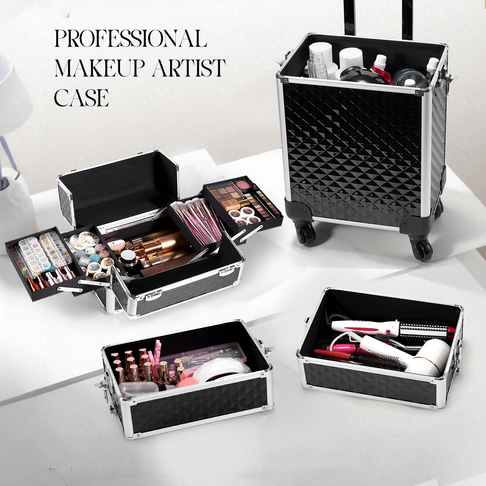 Espacio de almacenamiento ajustable en Yueieoun 4-en-1, ideal para múltiples kits.