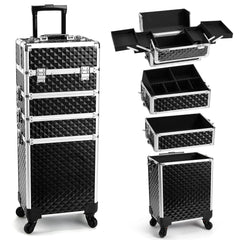 Yueieoun 4-en-1 carrito de maquillaje, vista frontal para organización móvil.