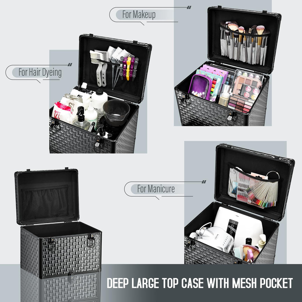 Carrito Yueieoun con tapa profunda para productos de spa y maquillaje