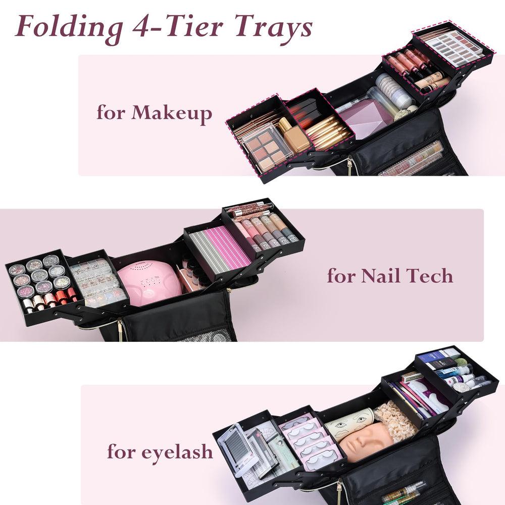 Yueieoun trousse maquillage à 4 étages pour accessoires
