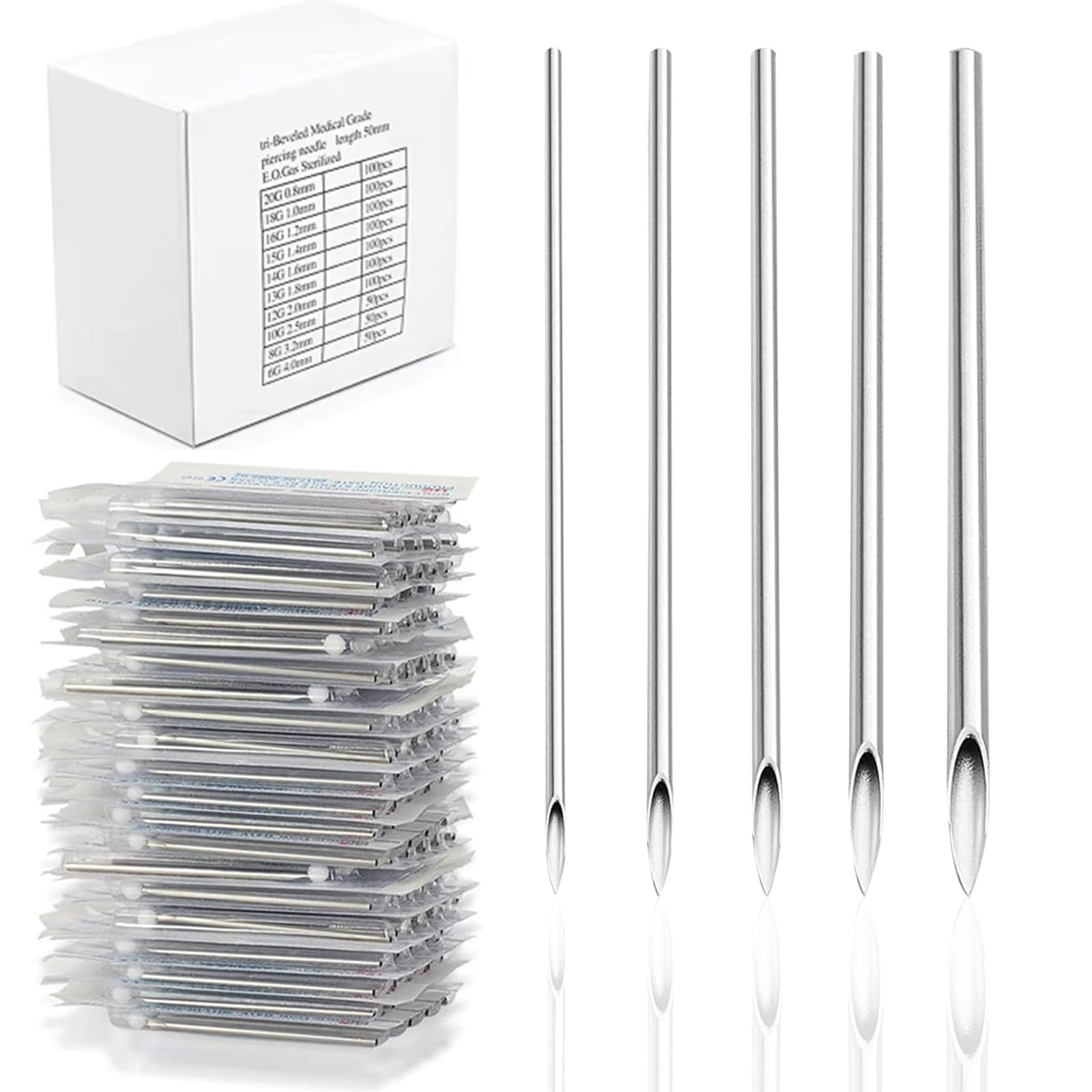 Kit Yugui de agujas de perforación con 100 piezas para varios tamaños.