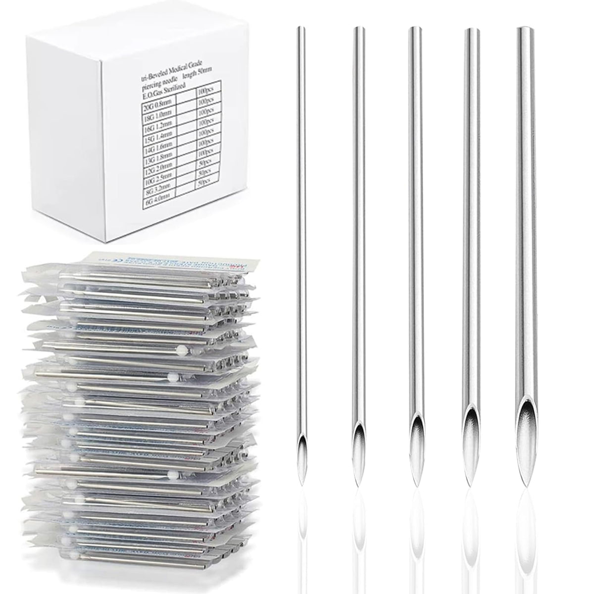 Kit Yugui de agujas de perforación con 100 piezas para varios tamaños.