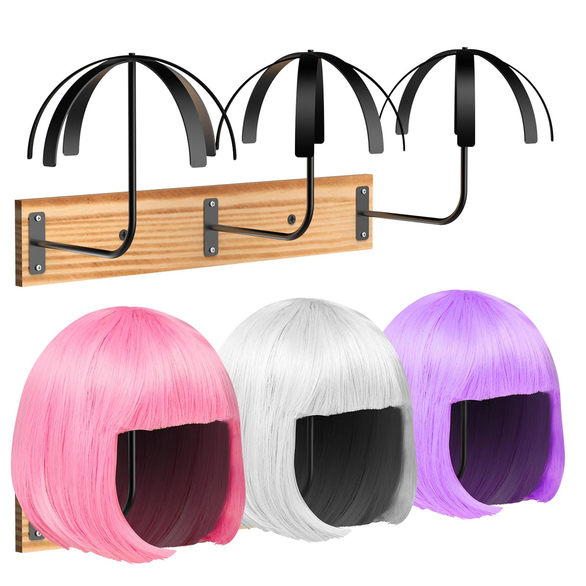 Yumkfoi, conjunto colgante para pelucas de 6 piezas, organiza y mantiene forma.