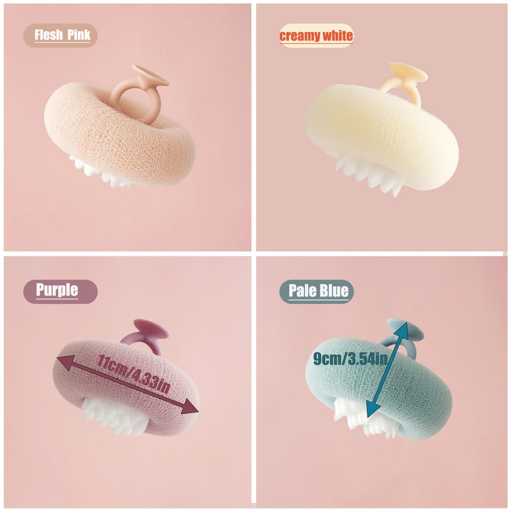 Bola de baño YUMMIS con malla exfoliante para cuidado diario.