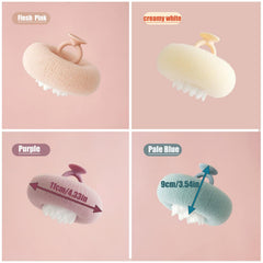 Bola de baño YUMMIS con malla exfoliante para cuidado diario.