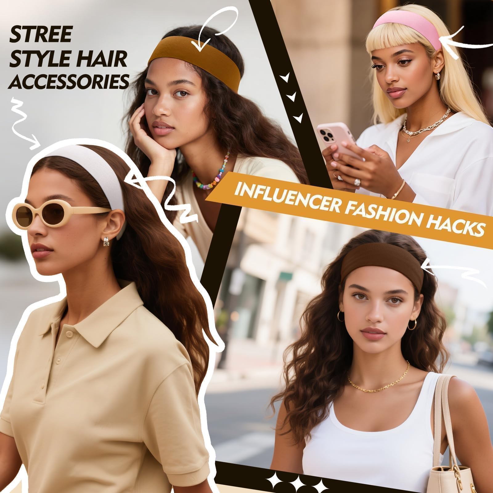 Bandas Yunaking de 8 colores para combinar con cualquier outfit.