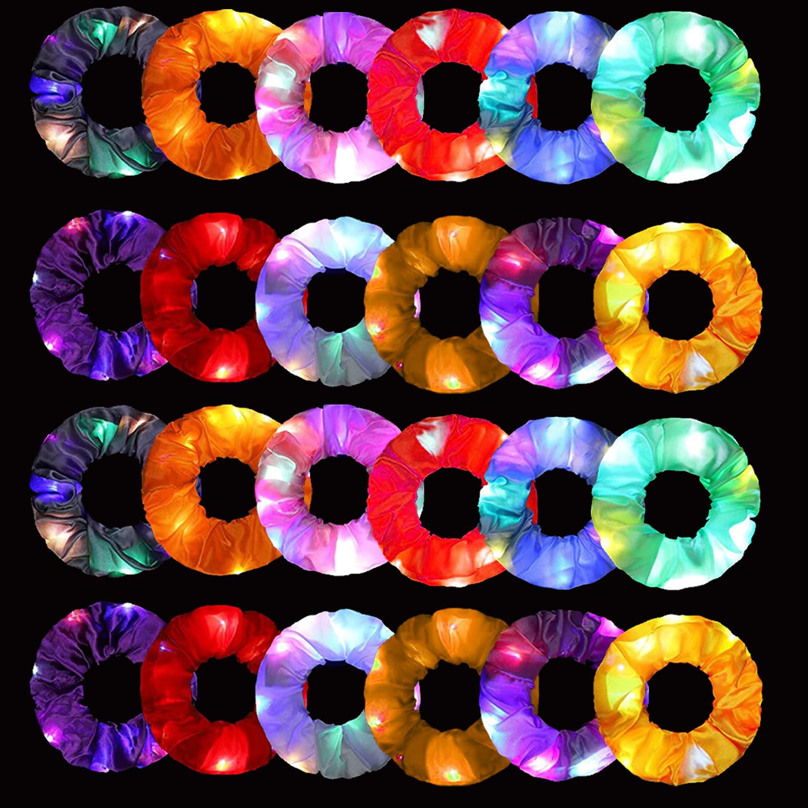 Gomas para el cabello Yuztousp con luces, colores brillantes para peinados llamativos