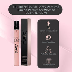 Yves Saint Laurent Black Opium, acercamiento de etiqueta, reconoce las notas distintivas para identificar el aroma.