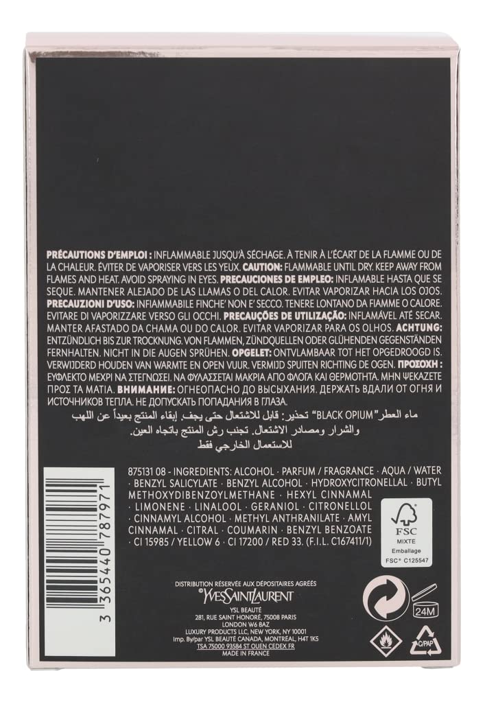 YSL Black Opium, textura cristal, acabado premium que inspira confianza
