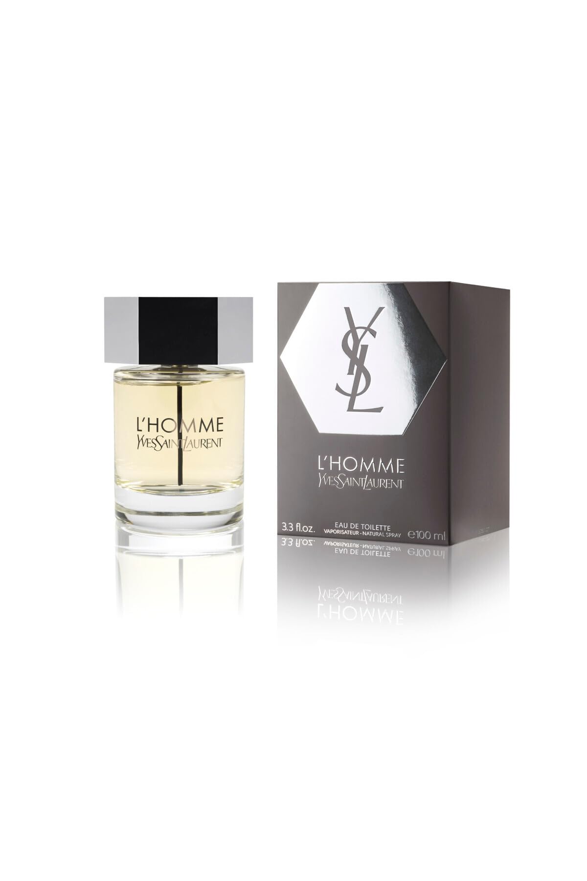 YSL L'HOMME, frasco con etiqueta, aspecto sofisticado para ocasiones especiales.