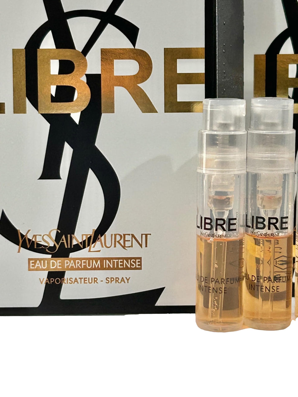 Libre EDP Intense de Yves Saint Laurent, frasco de 1.2 ml para ensayo diario.