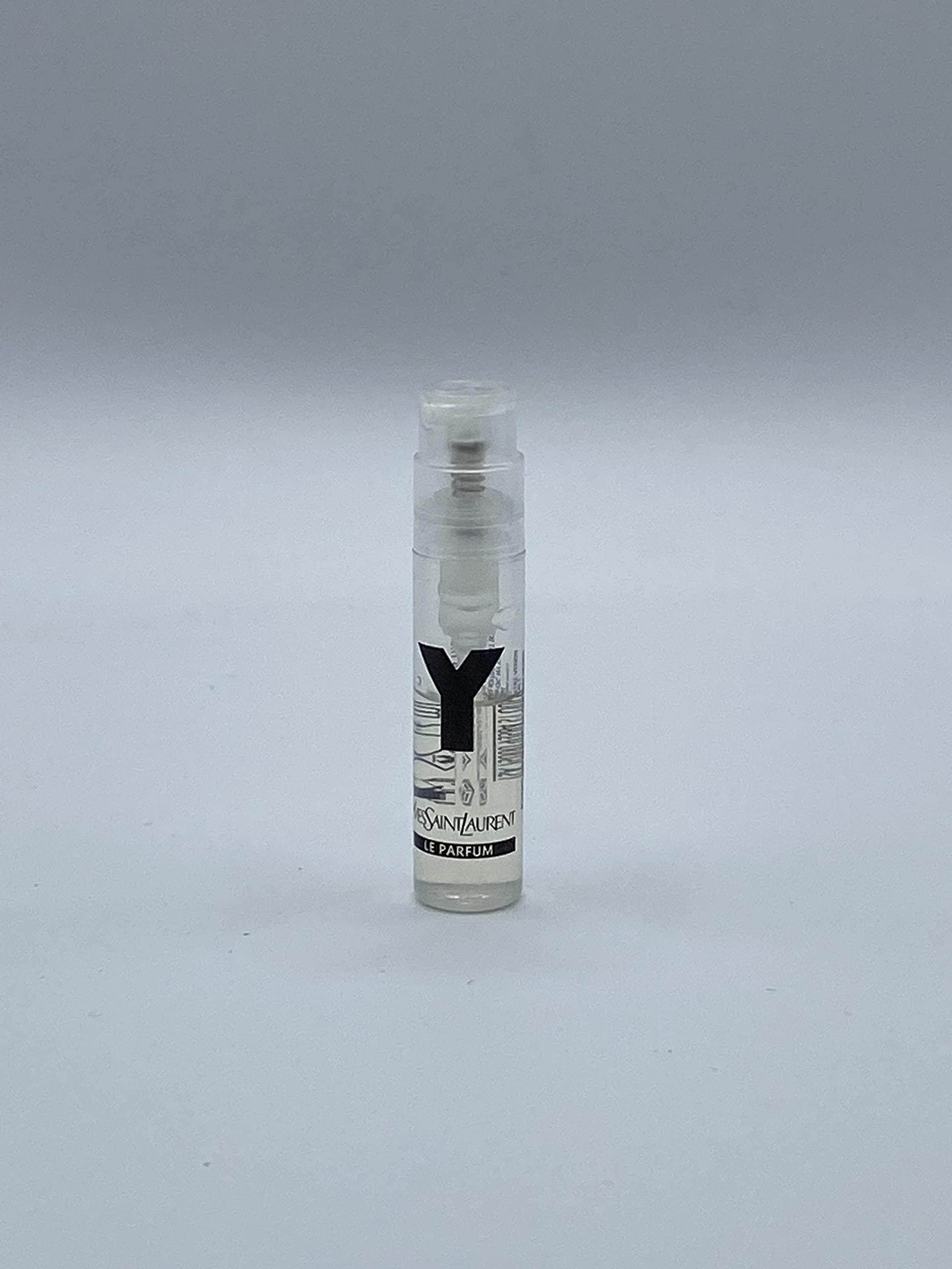 YSL Y hombre, frasco medio, muestra para descubrir notas frescas y masculinas.